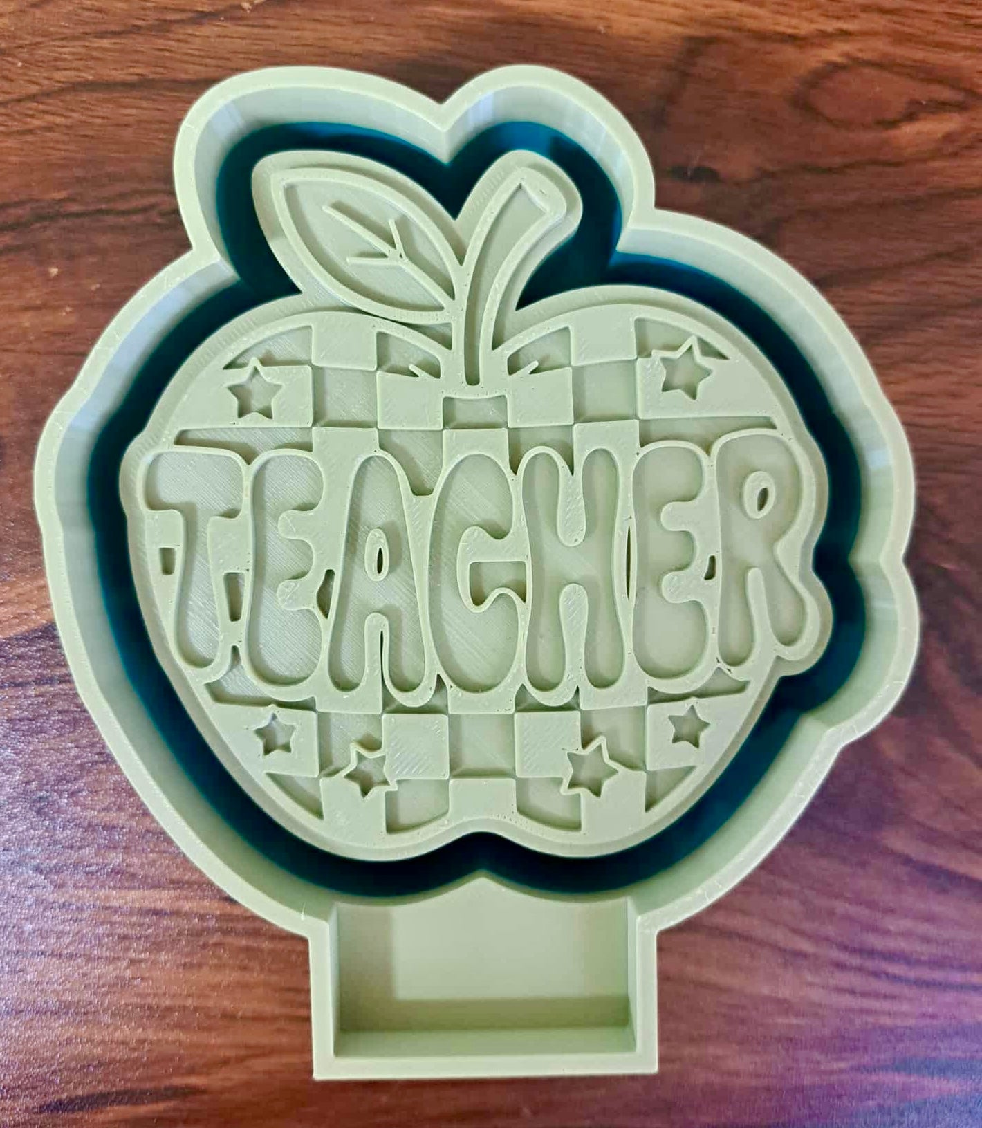 Teacher Checkered Apple Mold